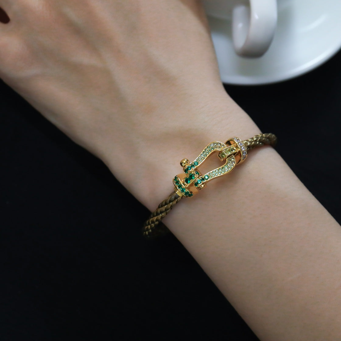 [⭐Mirelle]FORCE 10 GOLD GREEN DIAMOND PAVED
