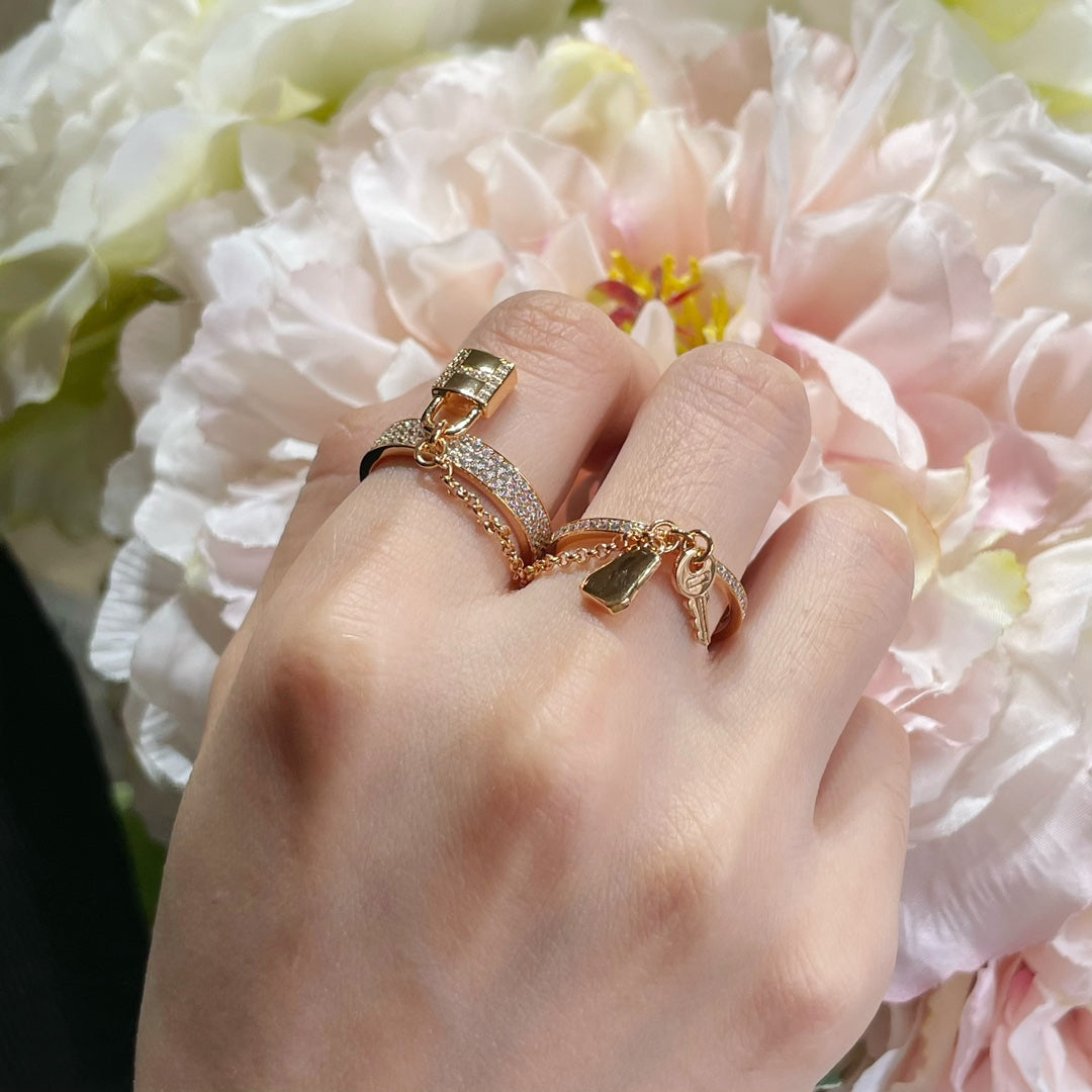 [⭐Mirelle]HM KELLY CLOCHETTE DOUBLE RING IN  WITH DIAMONDS