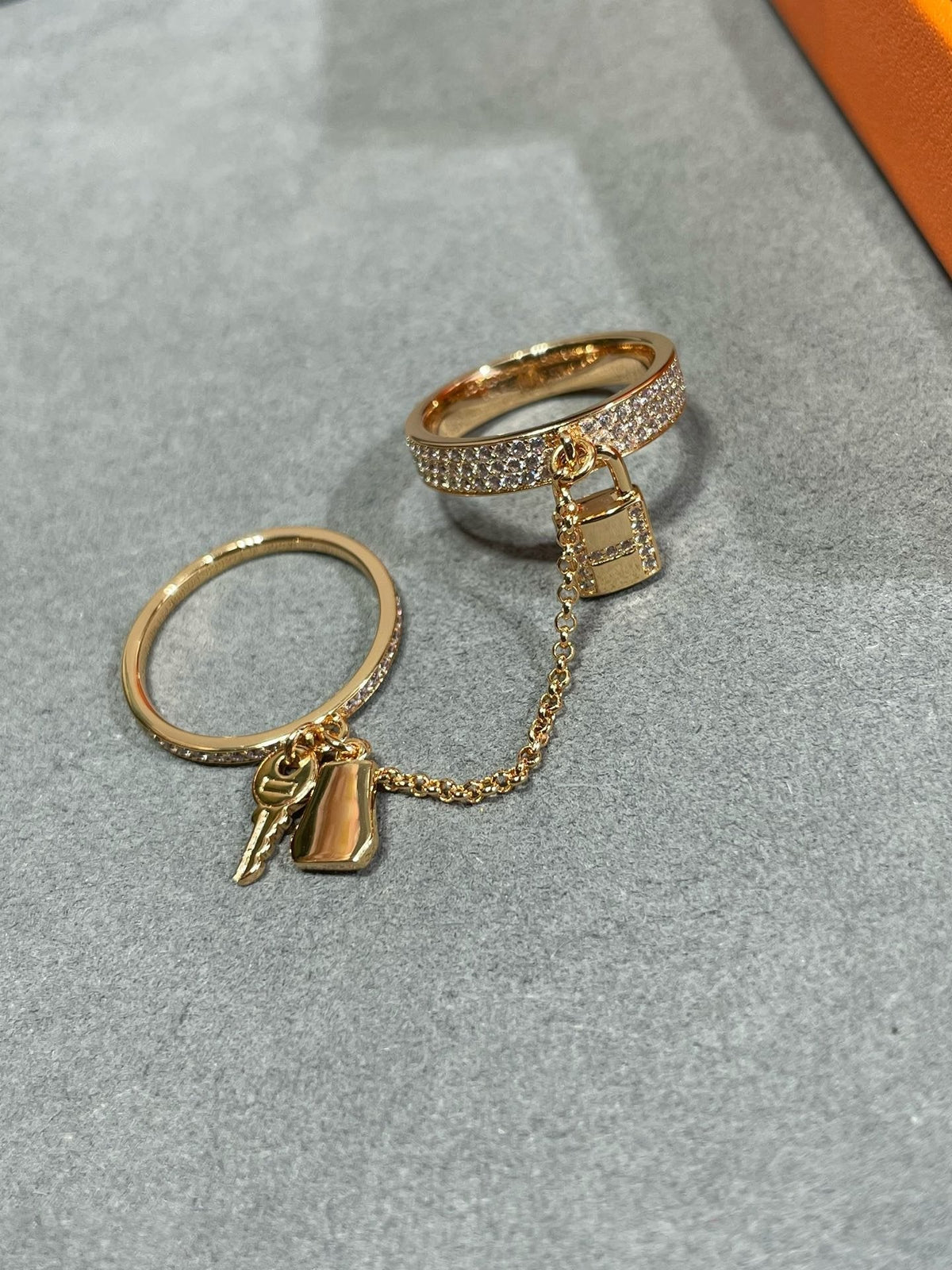 [⭐Mirelle]HM KELLY CLOCHETTE DOUBLE RING IN  WITH DIAMONDS