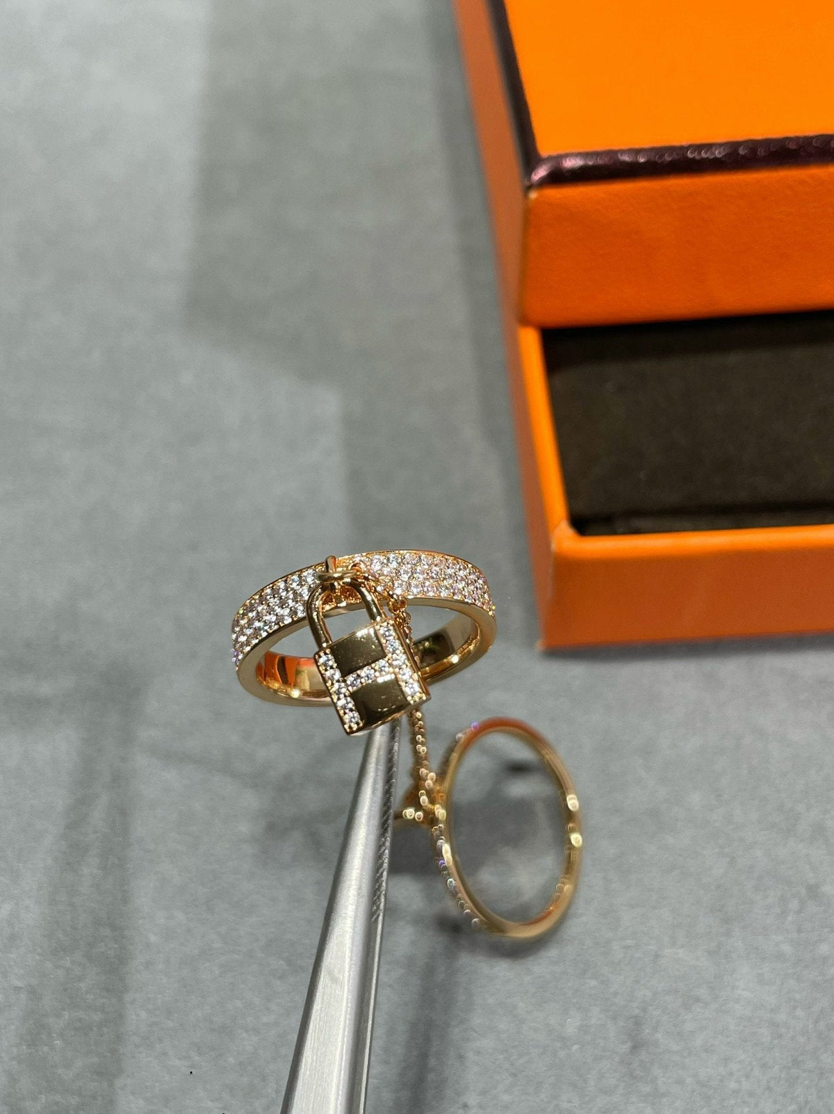 [⭐Mirelle]HM KELLY CLOCHETTE DOUBLE RING IN  WITH DIAMONDS