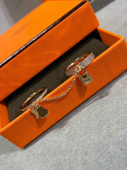 [⭐Mirelle]HM KELLY CLOCHETTE DOUBLE RING IN  WITH DIAMONDS