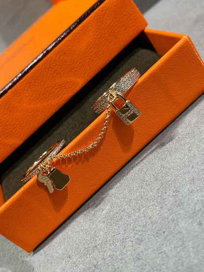 [⭐Mirelle]HM KELLY CLOCHETTE DOUBLE RING IN  WITH DIAMONDS