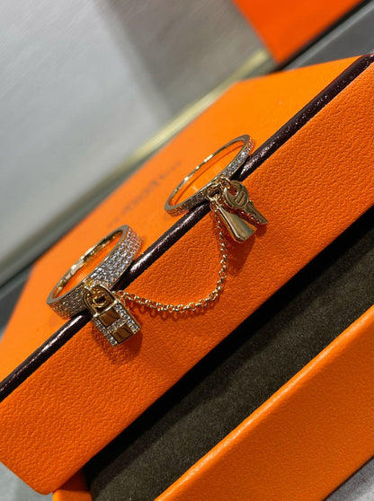 [⭐Mirelle]HM KELLY CLOCHETTE DOUBLE RING IN  WITH DIAMONDS
