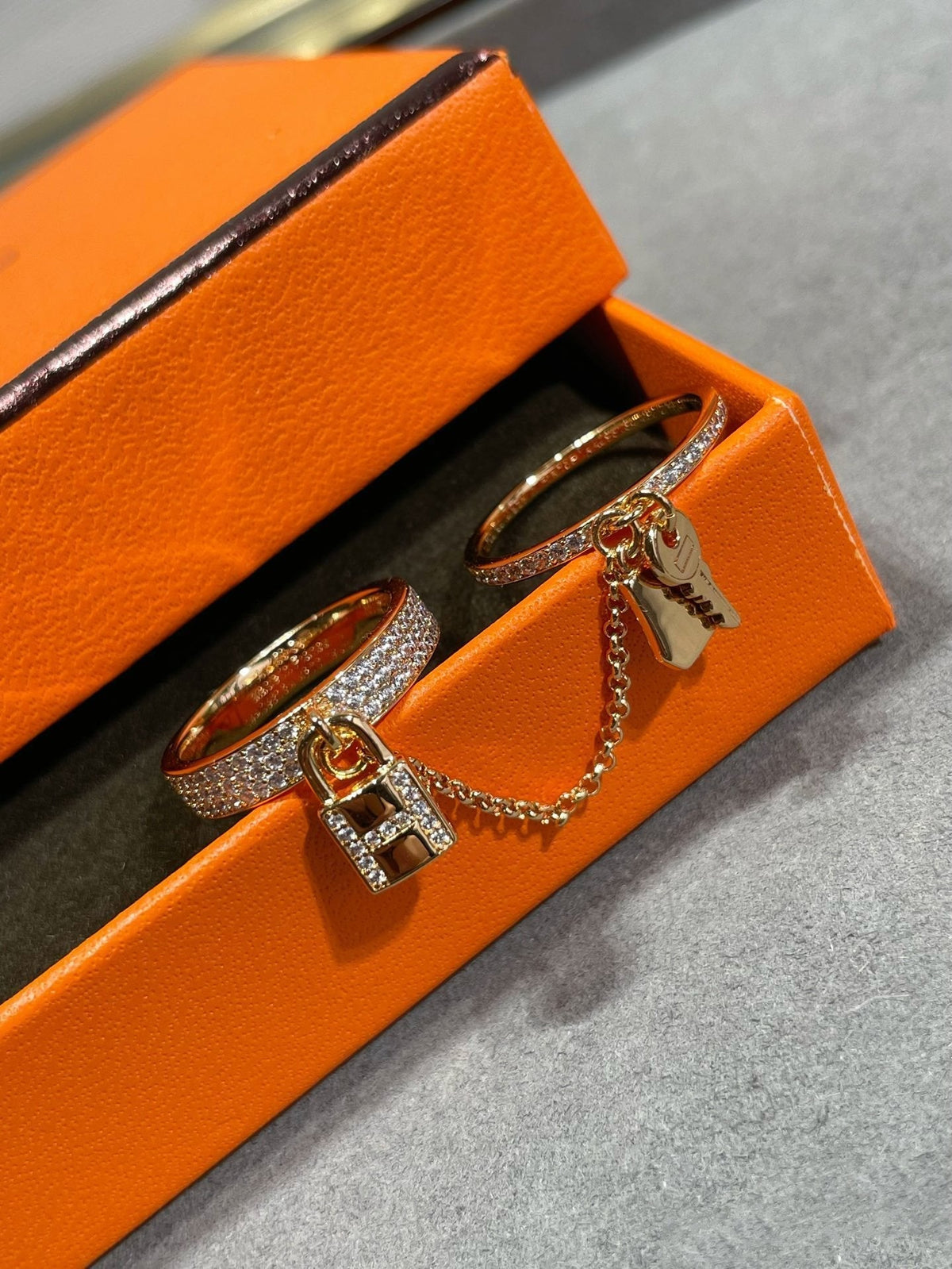 [⭐Mirelle]HM KELLY CLOCHETTE DOUBLE RING IN  WITH DIAMONDS