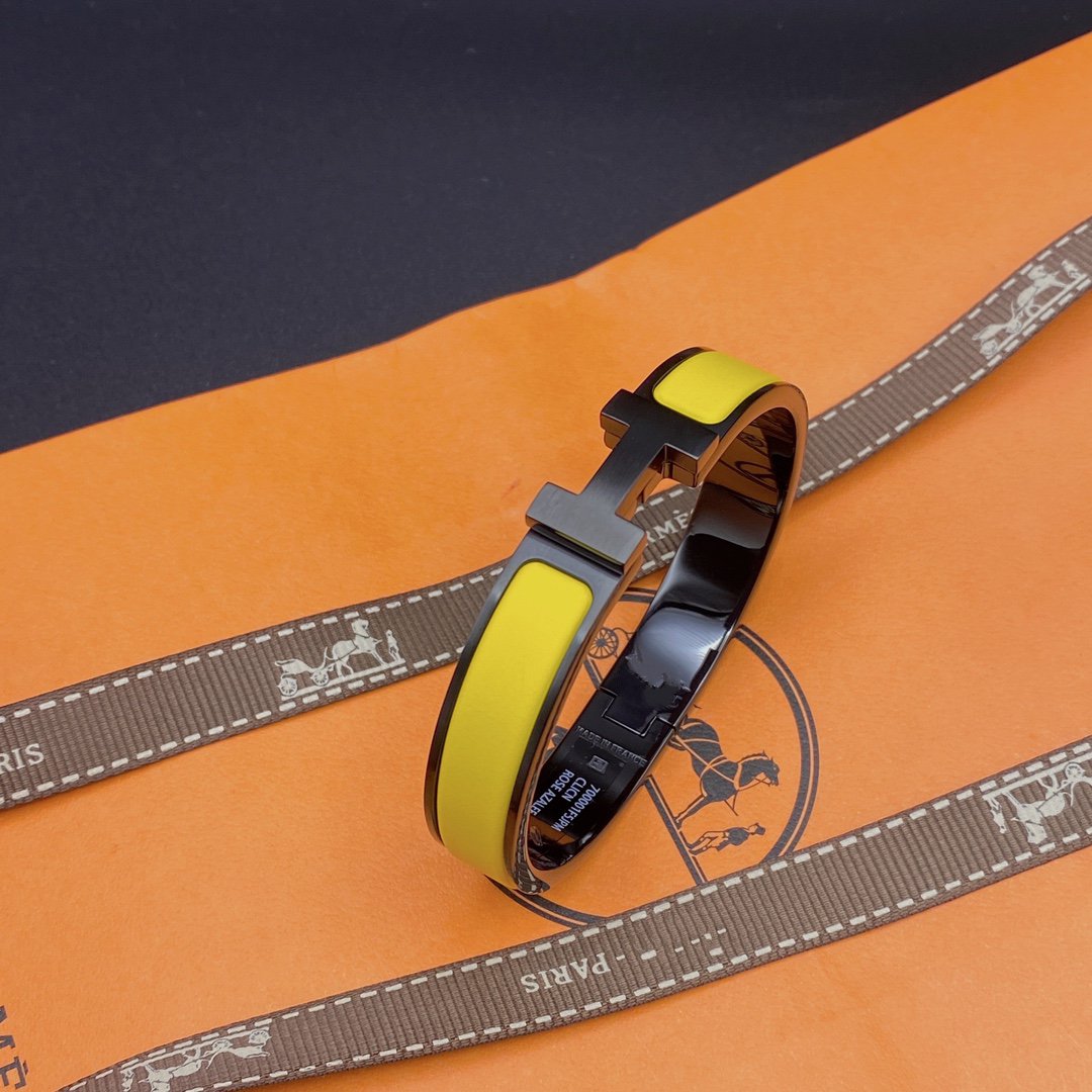 [⭐Mirelle]CLIC HM SO BLACK YELLOW BRACELET