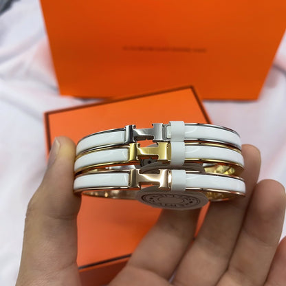 [⭐Mirelle]CLASSIC HM CLIC WHITE 8MM ENAMEL BRACELET