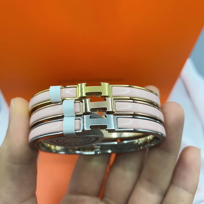 [⭐Mirelle]CLASSIC HM CLIC  PINK 8MM ENAMEL BRACELET