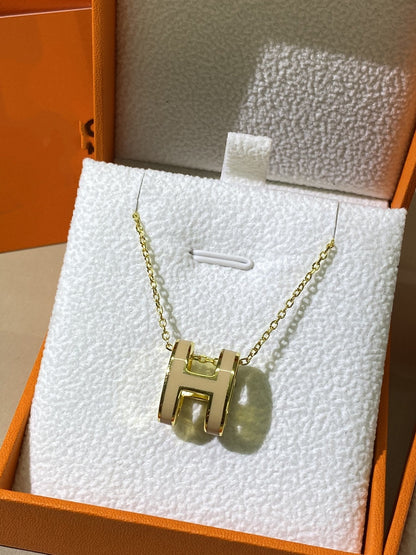 [⭐Mirelle]HM CLIC YELLOW ENAMEL GOLD NECKLACE