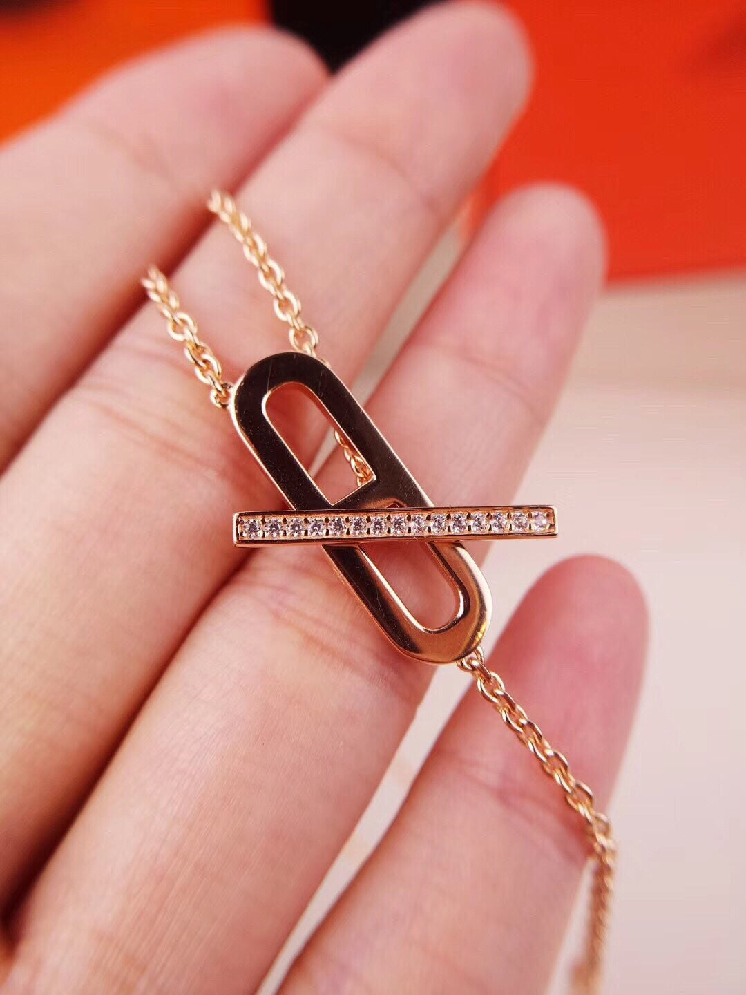 [⭐Mirelle]HM FIRE PIG NOSE NECKLACE TRENDY STREET