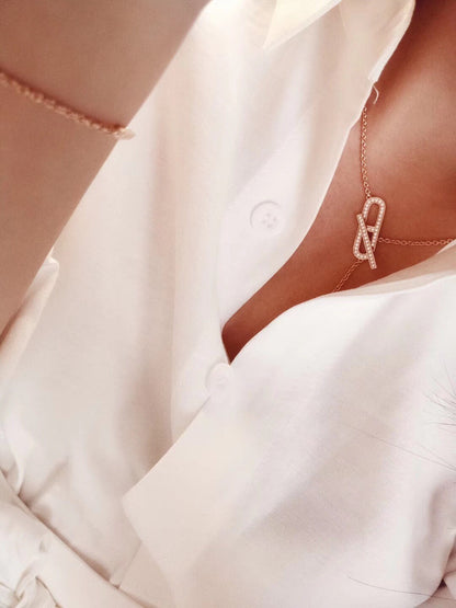 [⭐Mirelle]HM FIRE PIG NOSE NECKLACE TRENDY STREET