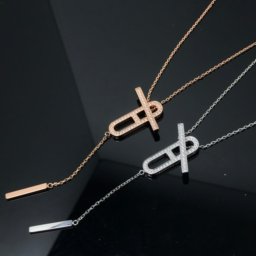 [⭐Mirelle]HM NECKLACE PLATINUM ROSE GOLD DIAMOND