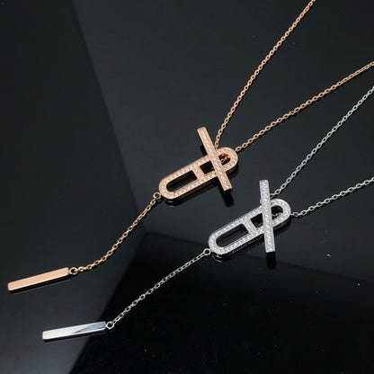 [⭐Mirelle]HM NECKLACE PLATINUM ROSE GOLD DIAMOND