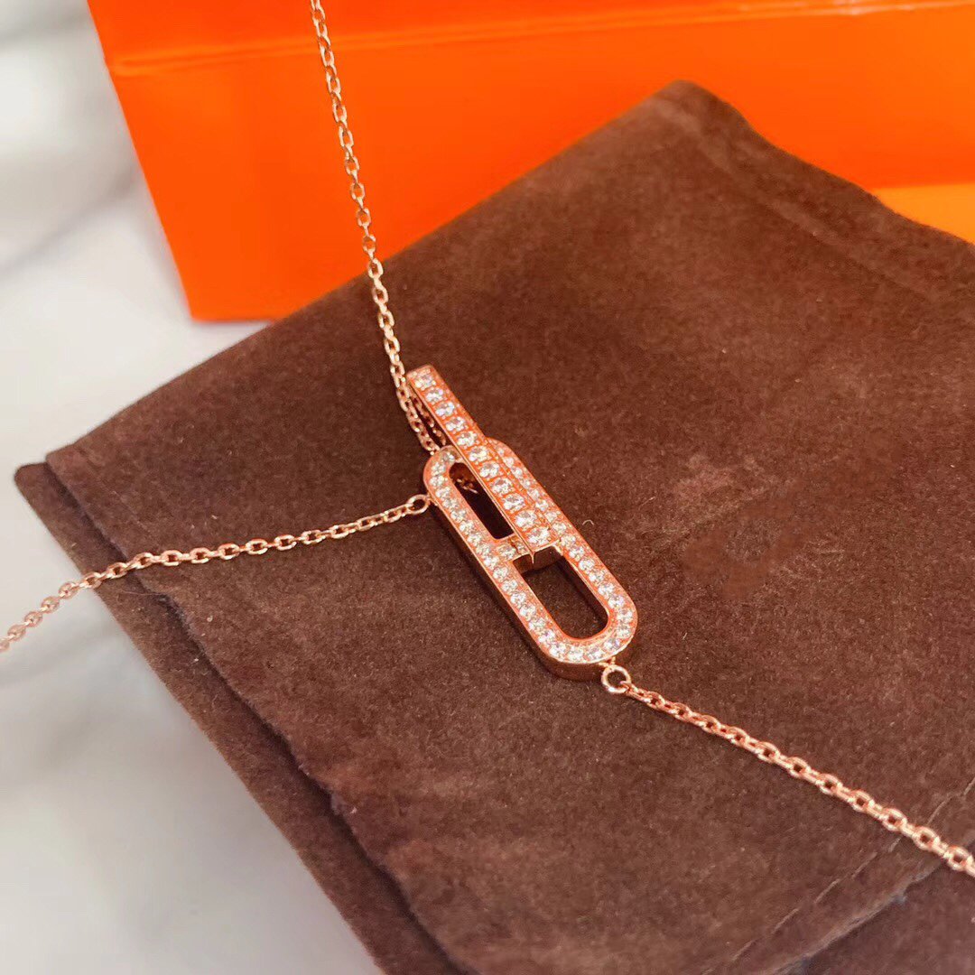 [⭐Mirelle]HM NECKLACE PLATINUM ROSE GOLD DIAMOND