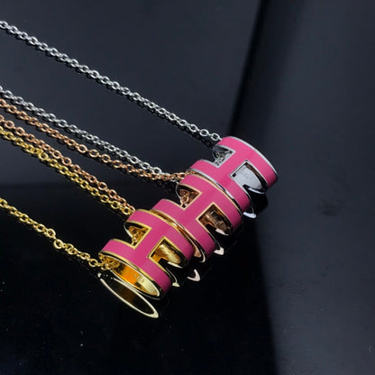[⭐Mirelle]H NECKLACE PINK