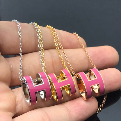 [⭐Mirelle]H NECKLACE PINK
