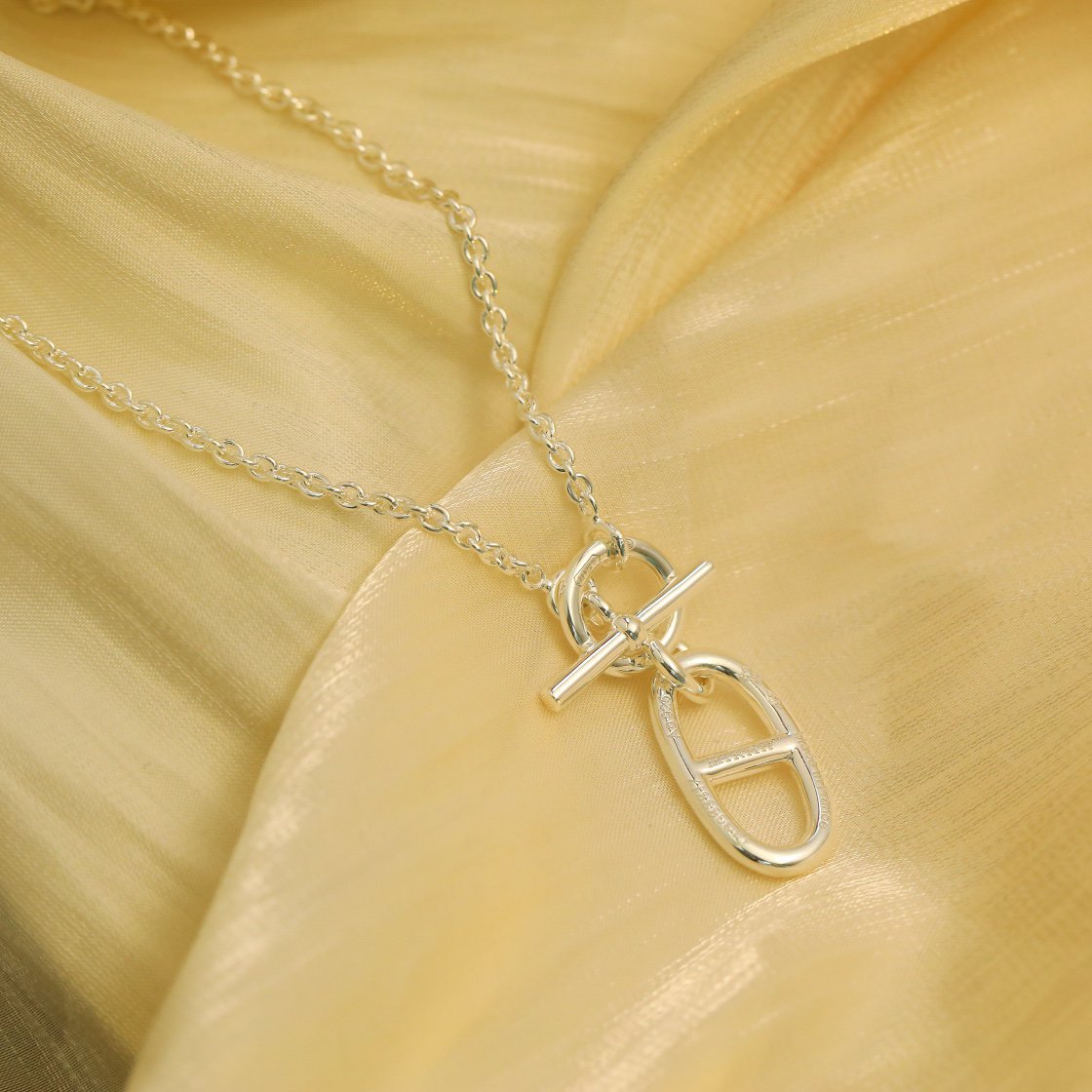 [⭐Mirelle]HM CHAINE D'ANCRE PENDANT NECKLACE STERLING SILVER