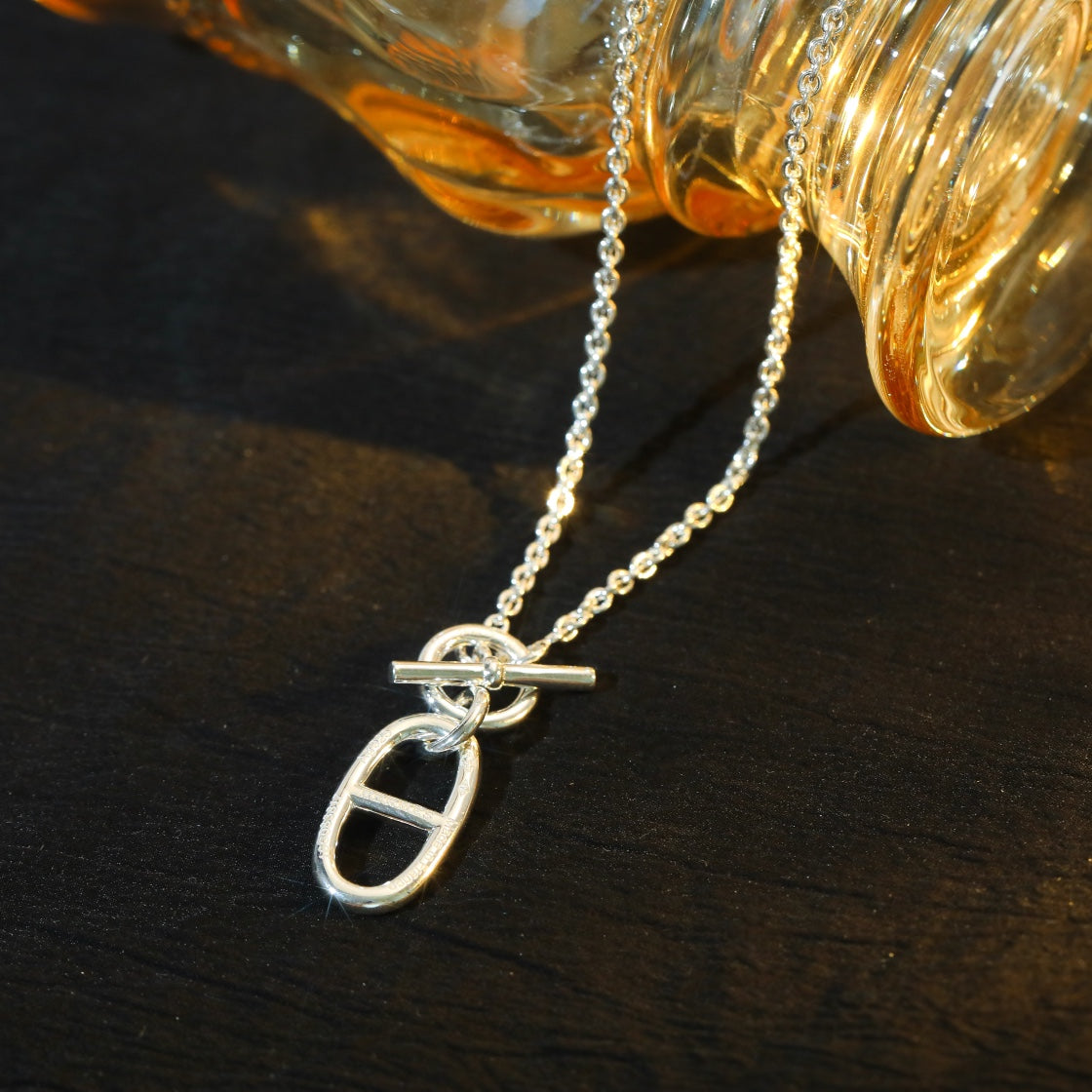[⭐Mirelle]HM CHAINE D'ANCRE PENDANT NECKLACE STERLING SILVER