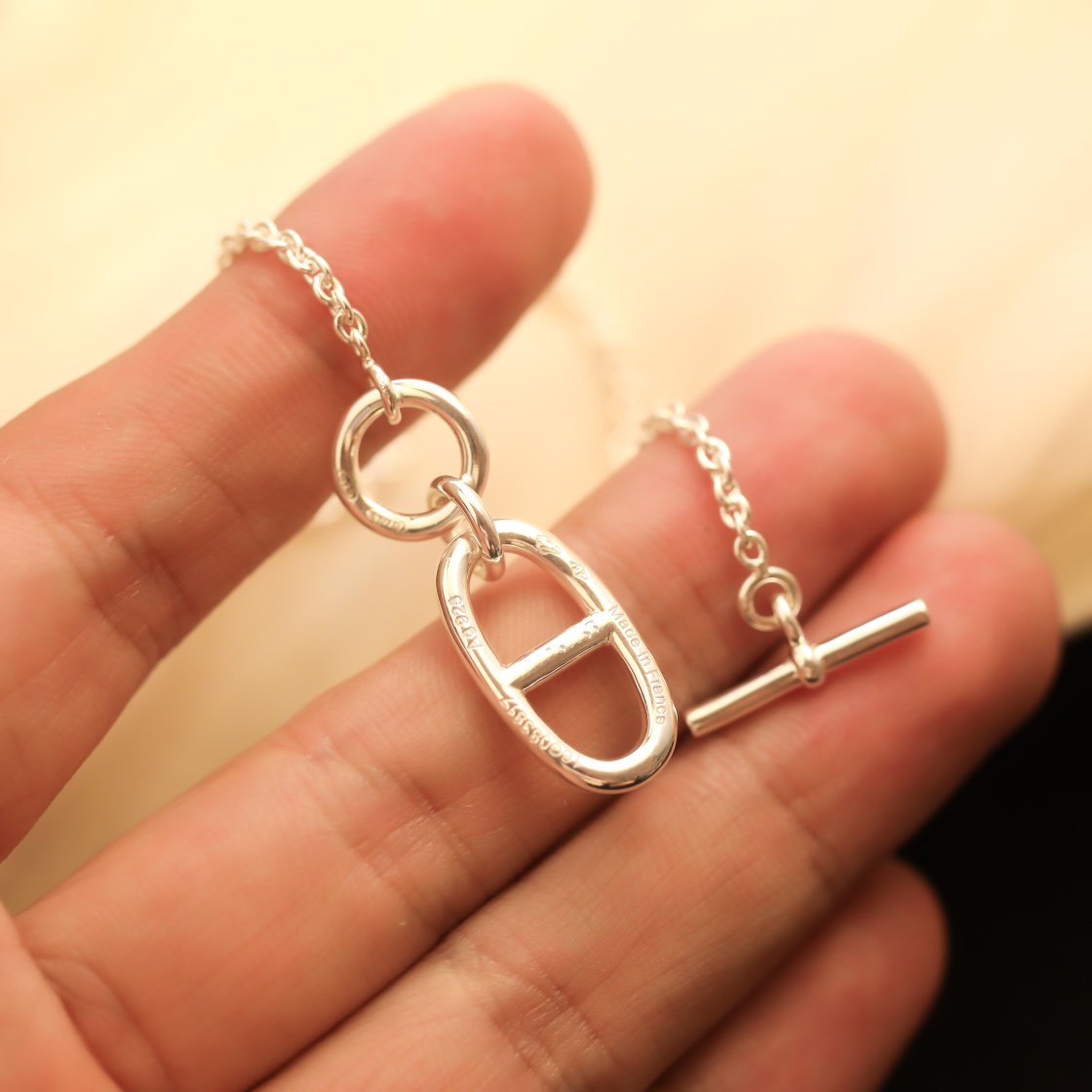 [⭐Mirelle]HM CHAINE D'ANCRE PENDANT NECKLACE STERLING SILVER