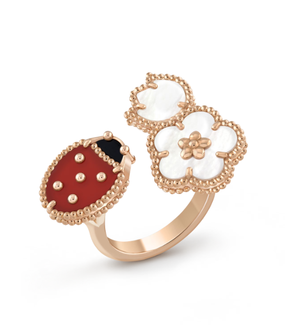 [⭐Mirelle]LUCKY 3 MOTIF ROSE GOLD RING