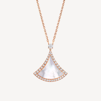 [⭐Mirelle]DREAM MOP DIAMOND PAVED PINK GOLD NECKLACE