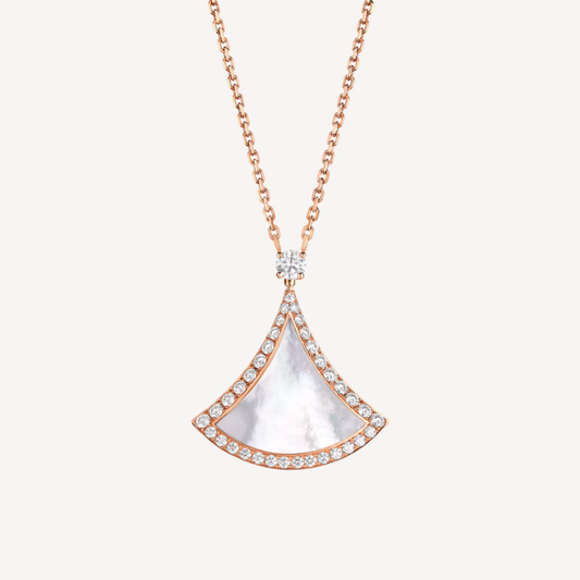 [⭐Mirelle]DREAM MOP DIAMOND PAVED PINK GOLD NECKLACE