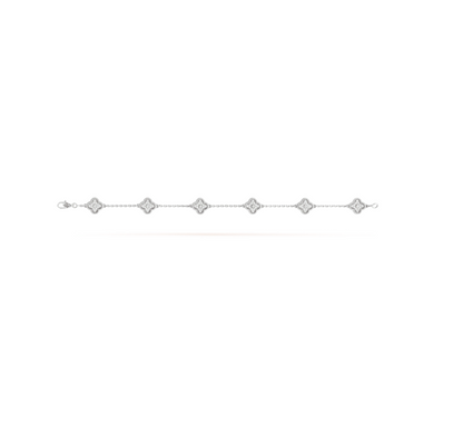 [⭐Mirelle]CLOVER 6 MOTIF SILVER DIAMOND BRACELET