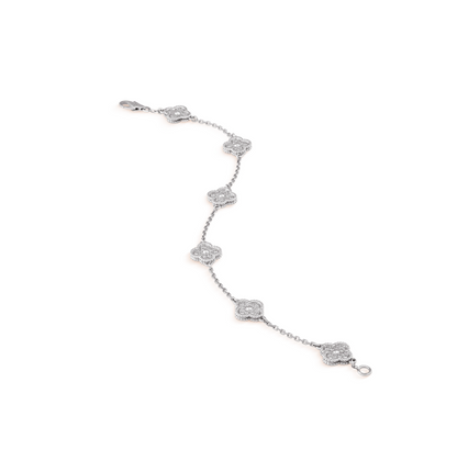 [⭐Mirelle]CLOVER 6 MOTIF SILVER DIAMOND BRACELET