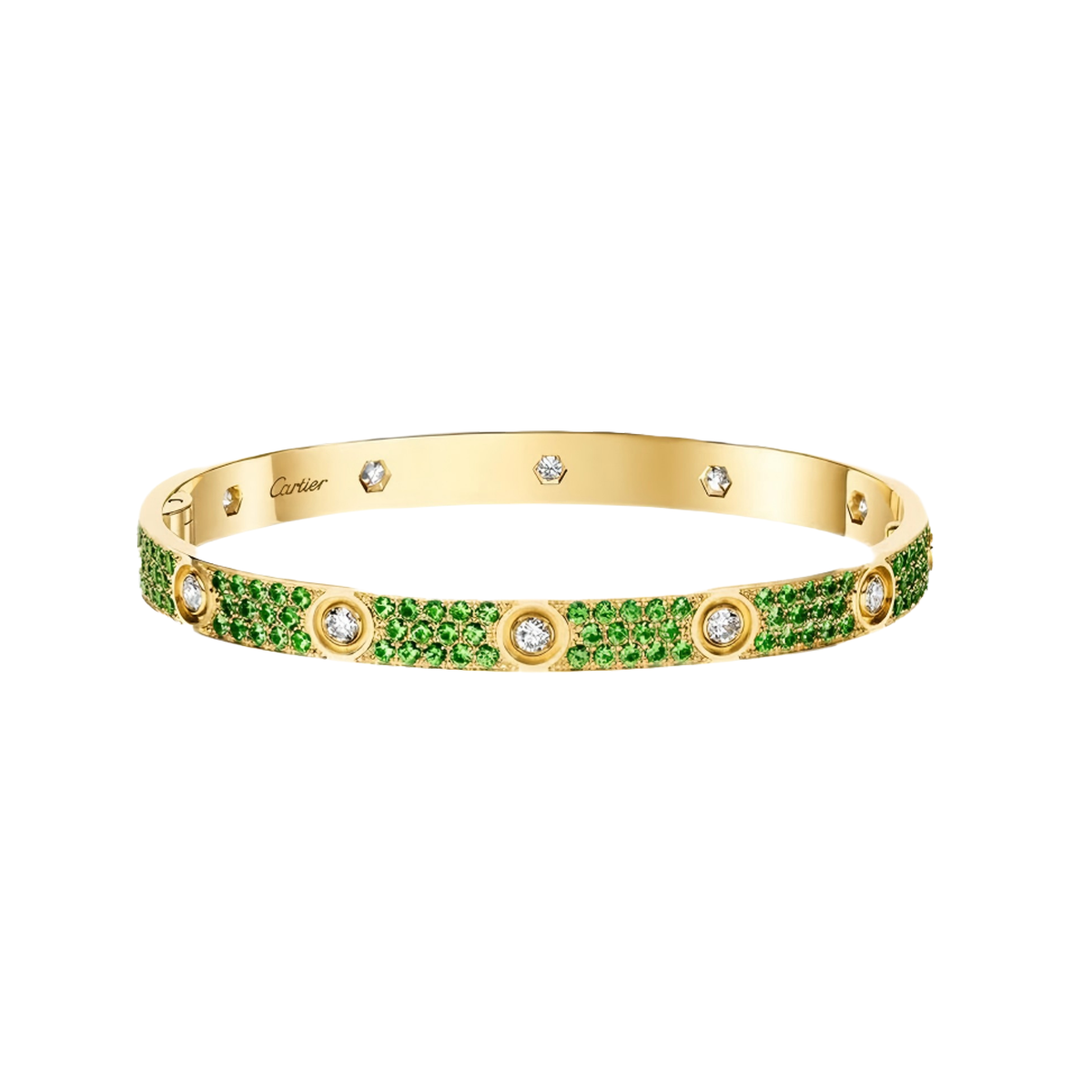 [⭐Mirelle]2026 PAVE GEMSTONE LOVE BRACELET 6.1MM 10 DIAMONDS