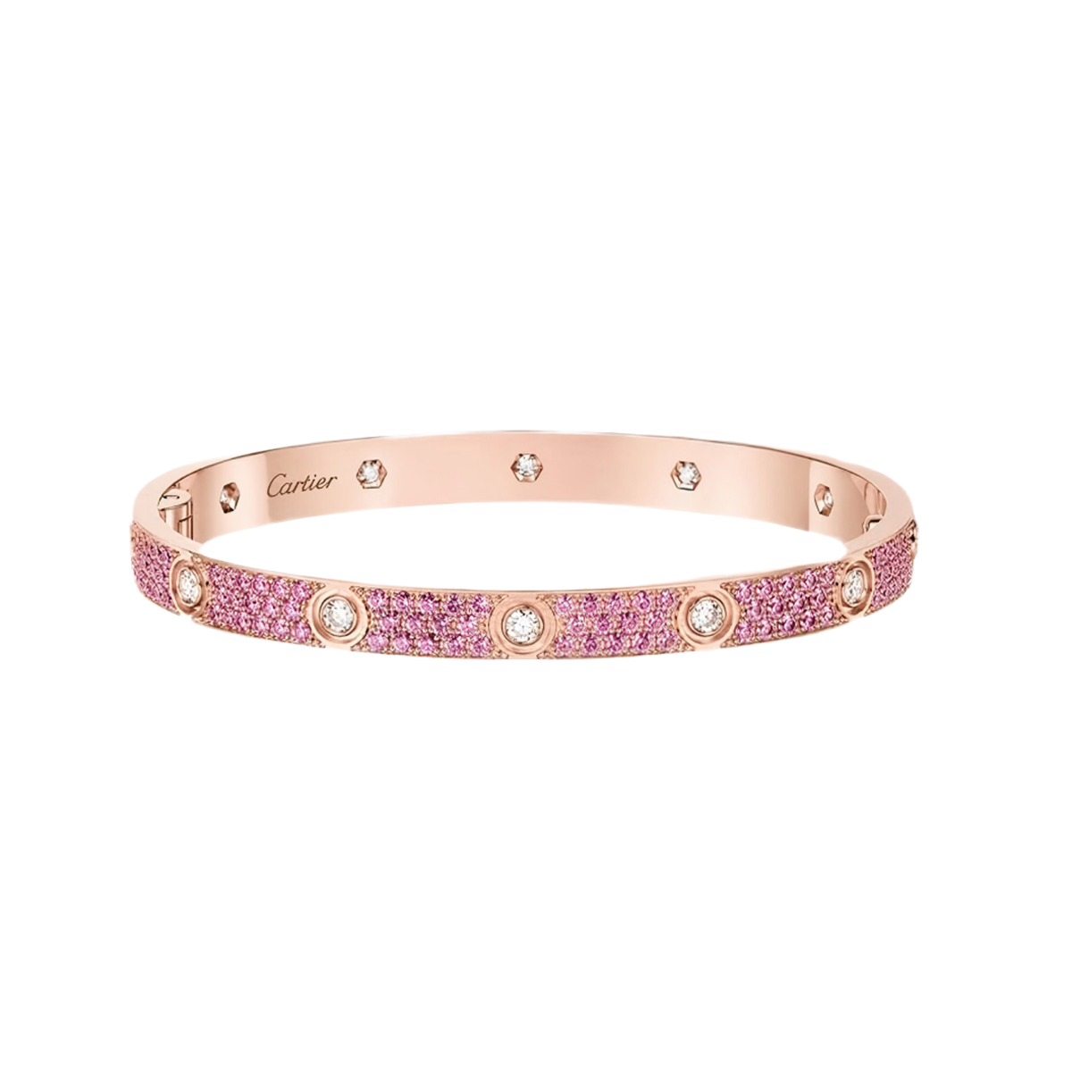[⭐Mirelle]2026 PAVE GEMSTONE LOVE BRACELET 6.1MM 10 DIAMONDS