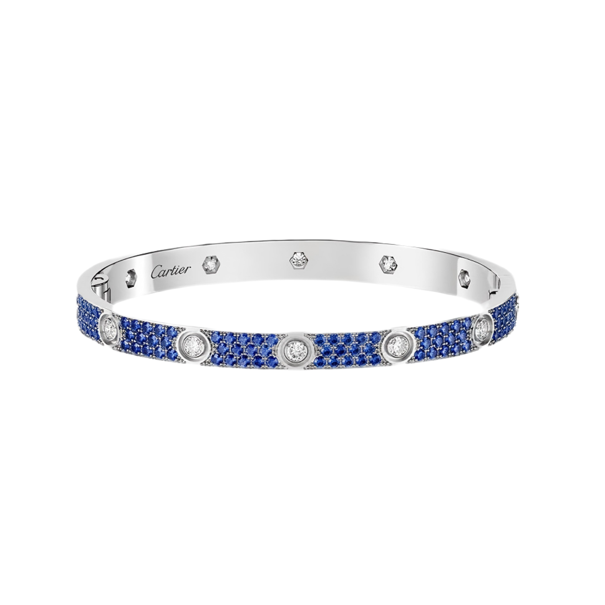 [⭐Mirelle]2026 PAVE GEMSTONE LOVE BRACELET 6.1MM 10 DIAMONDS