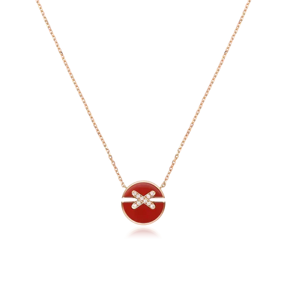 [⭐Mirelle]JEUX DE ROSE GOLD DIAMOND NECKLACE
