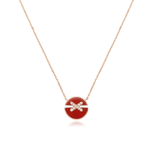 [⭐Mirelle]JEUX DE ROSE GOLD DIAMOND NECKLACE