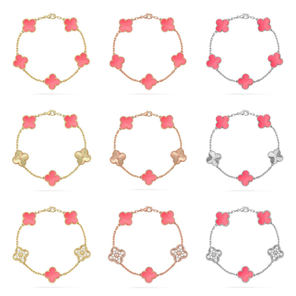 [⭐Mirelle] CLOVER 5 MOTIFS  PINK MOP BRACELET COLLECTION