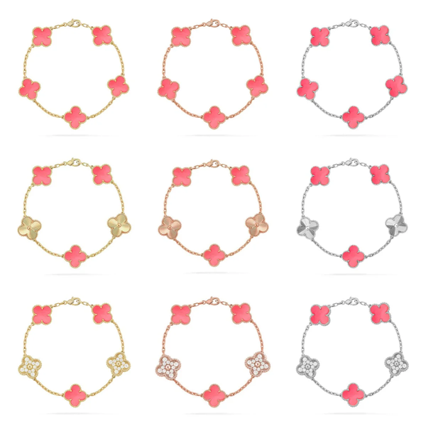 [⭐Mirelle] CLOVER 5 MOTIFS  PINK MOP BRACELET COLLECTION