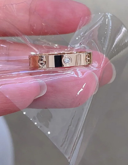 [⭐Mirelle]LOVE RING 4MM 1 DIAMOND