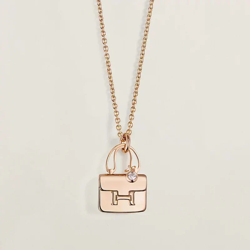 [⭐Mirelle]AMULETTE PEDANT ROSE GOLD NECKLACE