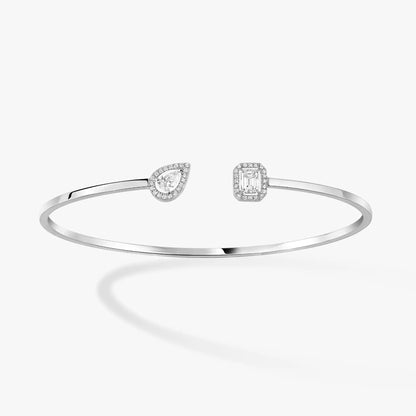 [⭐Mirelle]JONC FLEX MY TWIN TOI & MOI SILVER DIAMOND BRACELET