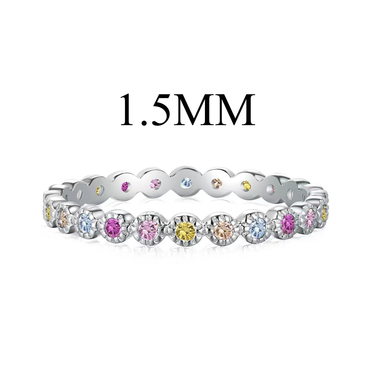 [Mirelle Jewelry]Radiant Sparkling Round Cut Daily Ring