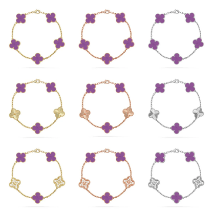 [⭐Mirelle] CLOVER 5 MOTIF VIOLET BRACELET COLLECTION
