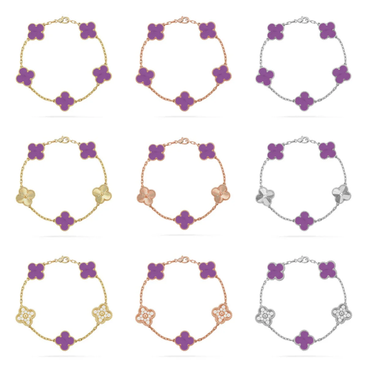 [⭐Mirelle] CLOVER 5 MOTIF VIOLET BRACELET COLLECTION