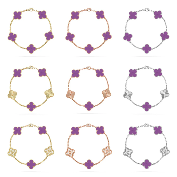 [⭐Mirelle] CLOVER 5 MOTIF VIOLET BRACELET COLLECTION