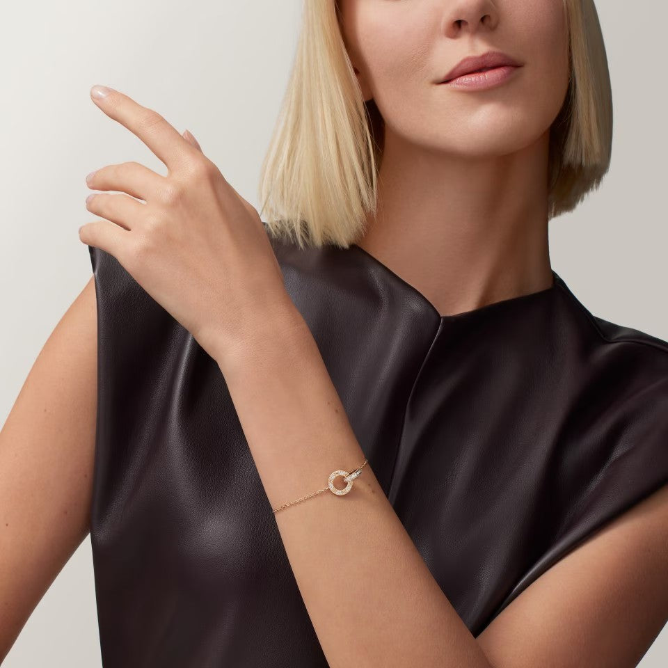 [⭐Mirelle]LOVE DOUBLE RING FULL DIAMOND BRACELET