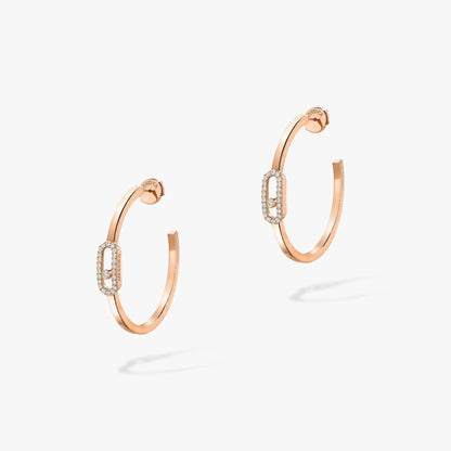 [⭐Mirelle]CREOLES MOVE UNO PM DIAMOND EARRINGS