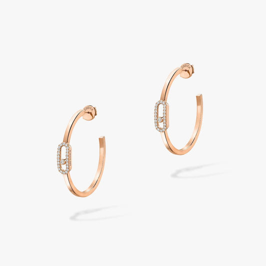 [⭐Mirelle]CREOLES MOVE UNO PM DIAMOND EARRINGS