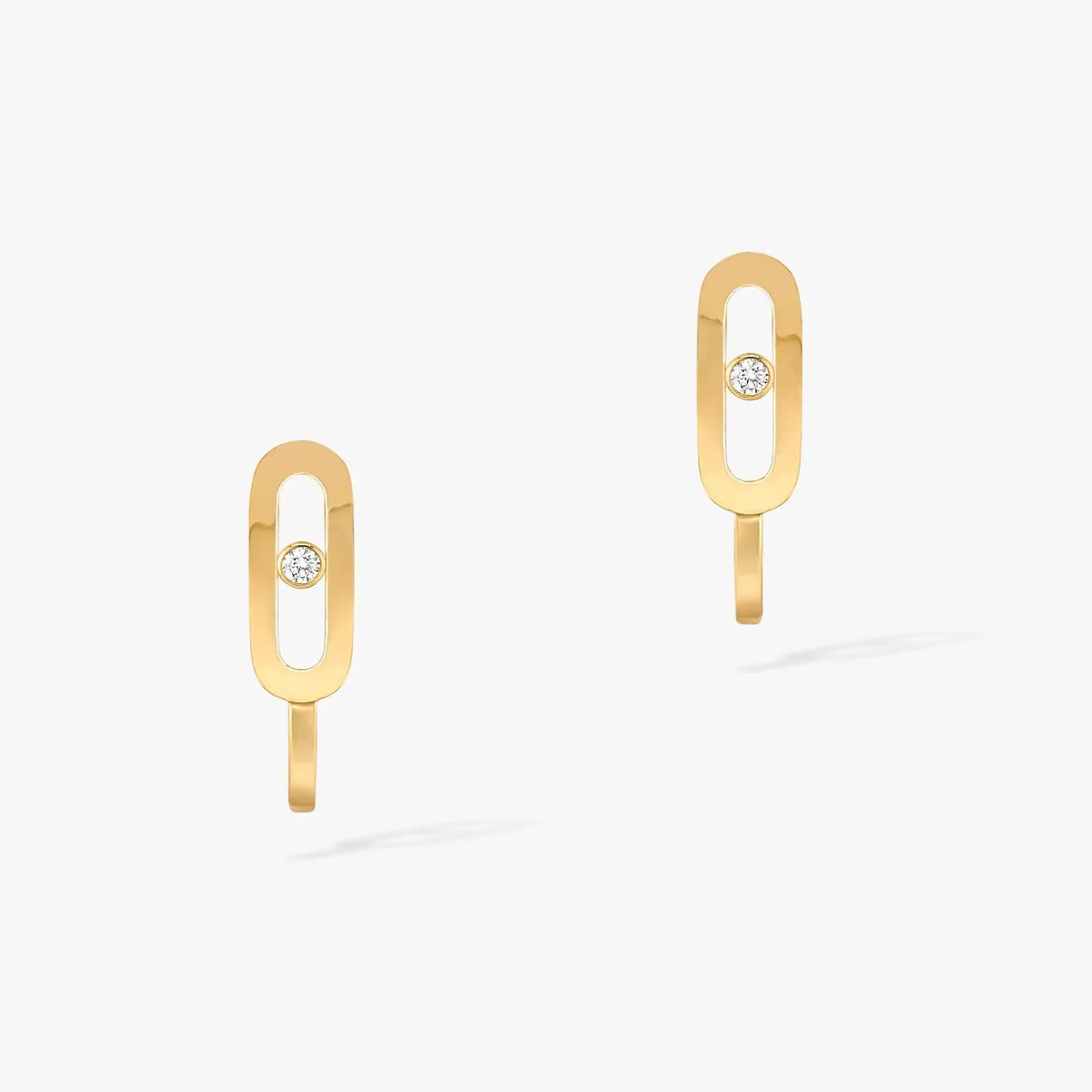 [⭐Mirelle]CREOLES MOVE UNO MINI 1 DIAMOND EARRINGS