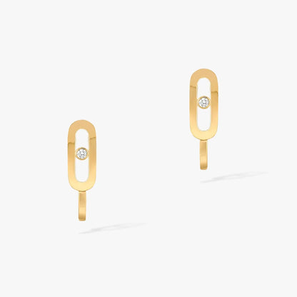 [⭐Mirelle]CREOLES MOVE UNO MINI 1 DIAMOND EARRINGS