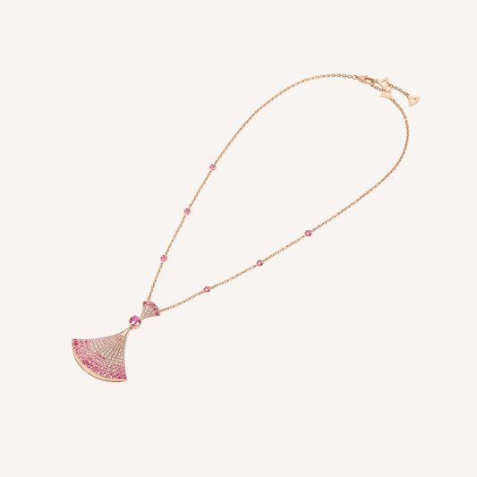 [⭐Mirelle]DREAM NECKLACK DIAMOND PINK GOLD
