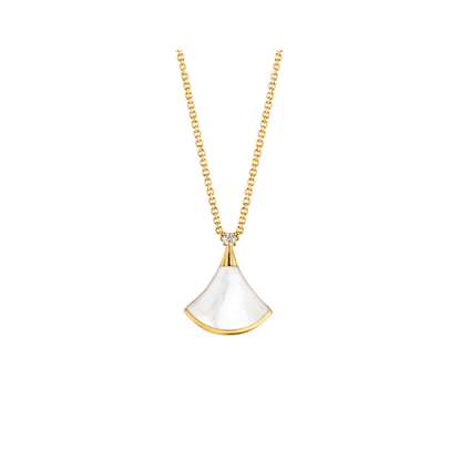[⭐Mirelle]DREAM NECKLACE WHITE MOP GOLD 1 DIAMOND