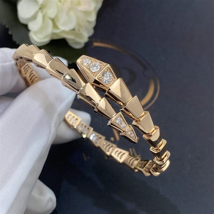 [⭐Mirelle]SERPENTI BRACELET DIAMONDS PINK GOLD