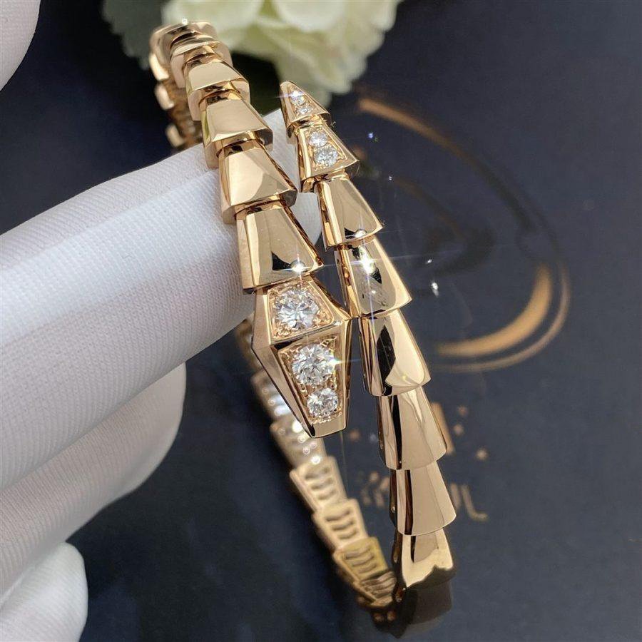 [⭐Mirelle]SERPENTI BRACELET DIAMONDS PINK GOLD
